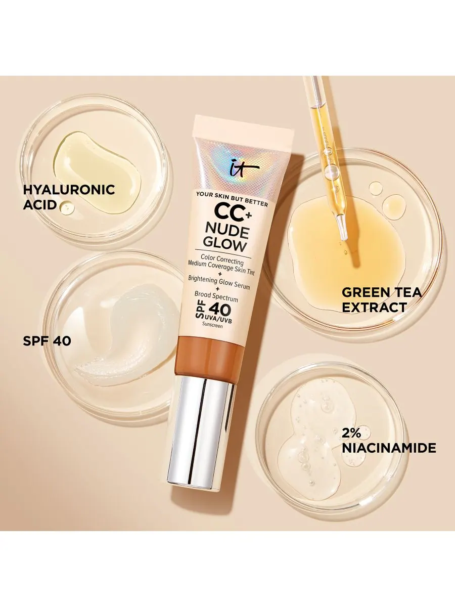 CC+ Nude Glow Lightweight Foundation + Glow Serum SPF 40 IT Cosmetics, цвет rich — изображение 2 из 6