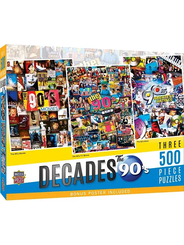 Пазлы 90-х годов из 500 деталей, набор из 3 штук Masterpieces Puzzles — мульти