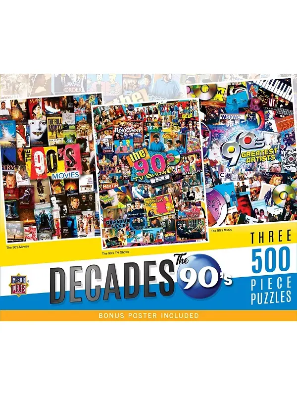 Пазлы 90-х годов из 500 деталей, набор из 3 штук Masterpieces Puzzles — изображение 2 из 3