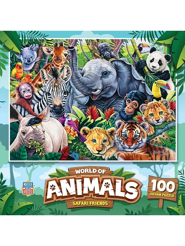 Шедевры мира животных - пазл из 100 элементов "Друзья сафари" Masterpieces Puzzles — изображение 1 из 3