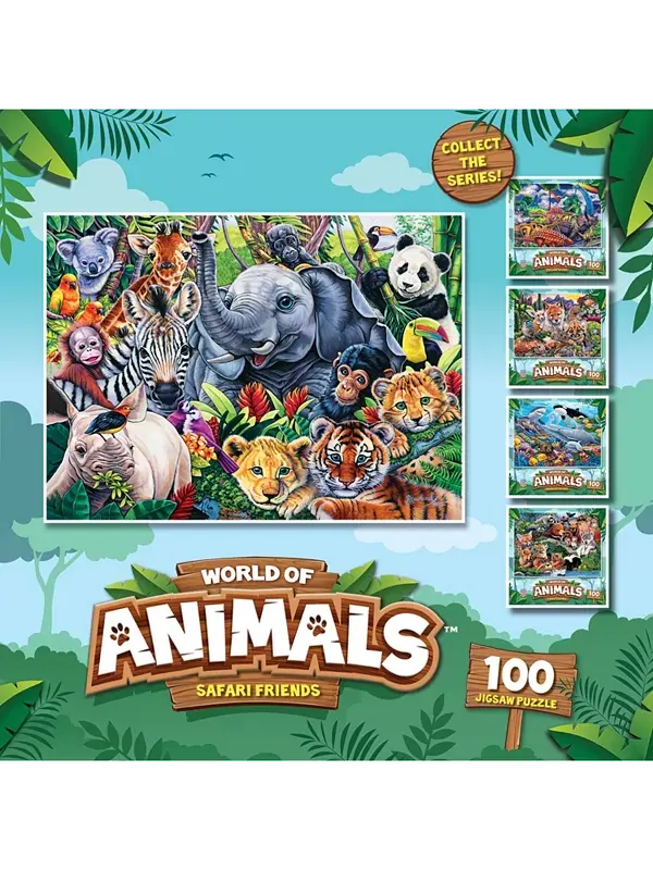 Шедевры мира животных - пазл из 100 элементов "Друзья сафари" Masterpieces Puzzles — изображение 3 из 3