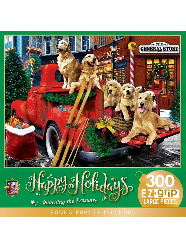 Шедевры счастливых праздников - охрана подарков пазл ez grip из 300 деталей Masterpieces Puzzles — изображение 1 из 3