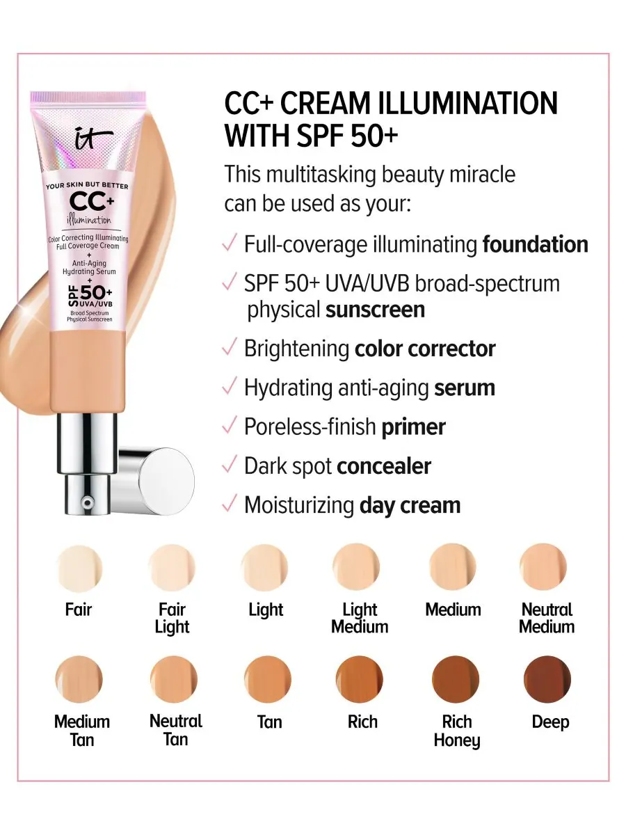 CC+ крем для осветления кожи с SPF 50 IT Cosmetics — изображение 5 из 8