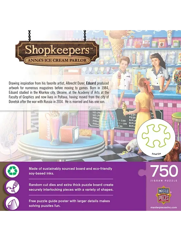 Шедевры лавочников - Кафе-мороженое Анны, пазл из 750 деталей Masterpieces Puzzles — изображение 2 из 3