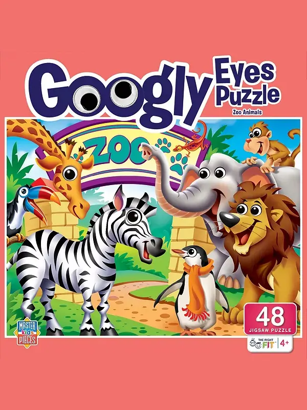 Пазл из 48 деталей с игрушечными глазками: животные зоопарка Masterpieces Puzzles — изображение 1 из 3