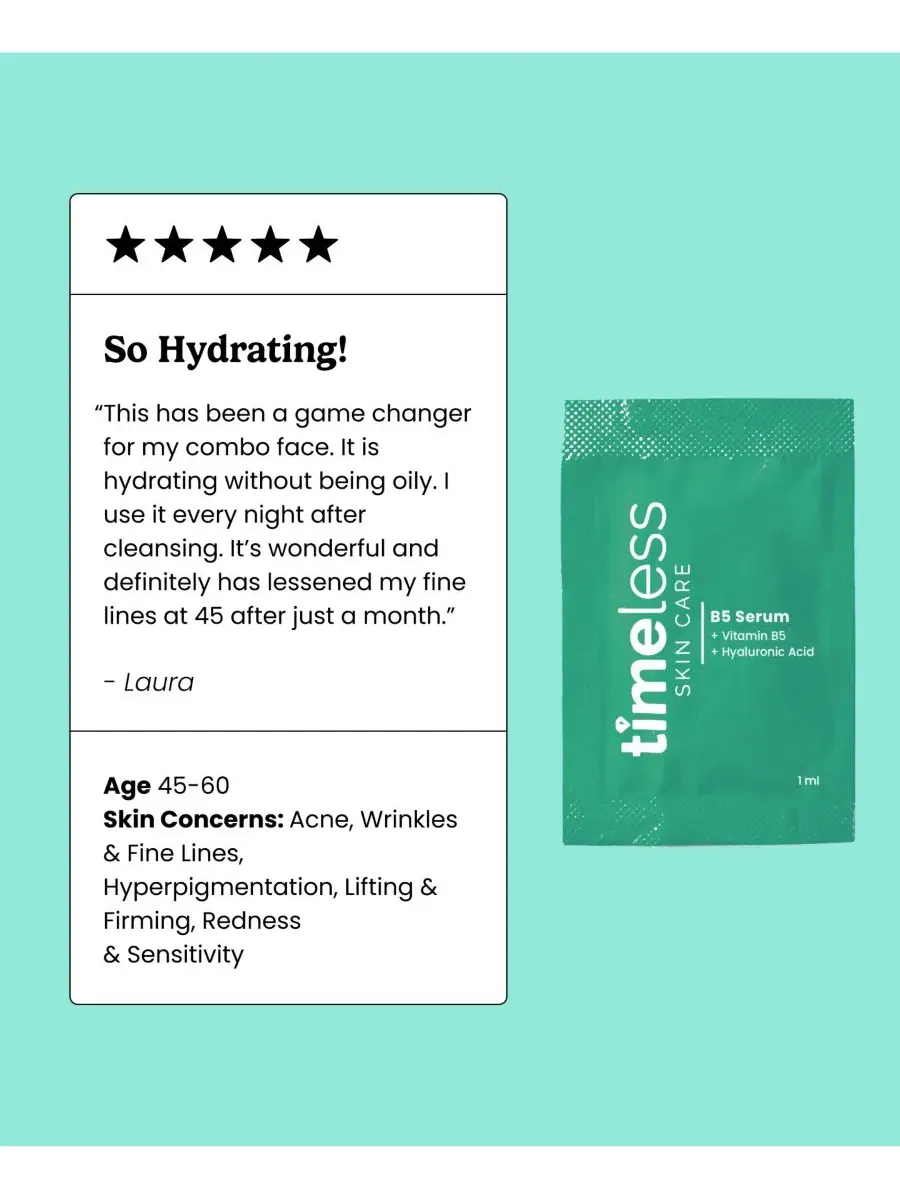 Сыворотка Timeless Skin Care — Для увлажнения с витамином B5 в одноразовых пакетиках — изображение 3 из 7