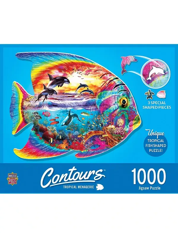 Контуры шедевров - пазл из 1000 деталей в форме тропического зверинца Masterpieces Puzzles — изображение 1 из 3
