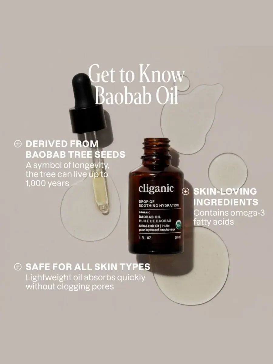 Cliganic Органическое масло баобаба - 1 унция — изображение 2 из 6