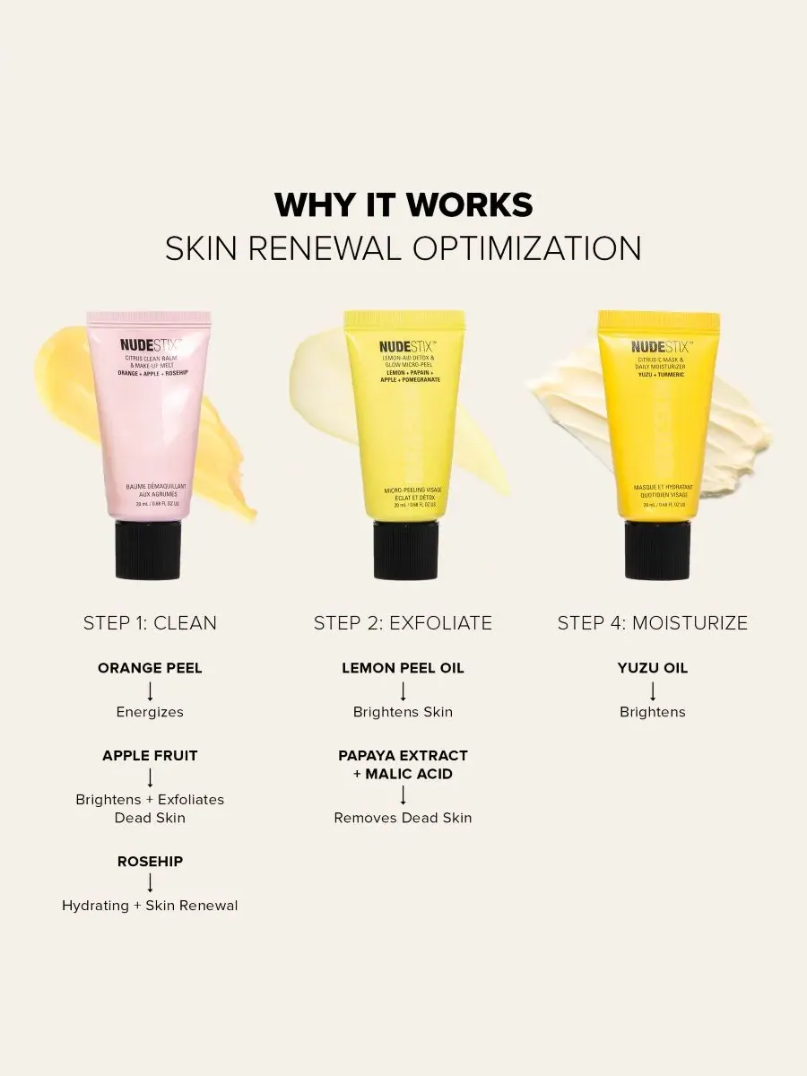 NUDESTIX Набор для обновления кожи Nudeskin Citrus Skin Renewal Set из 3 предметов — изображение 7 из 9