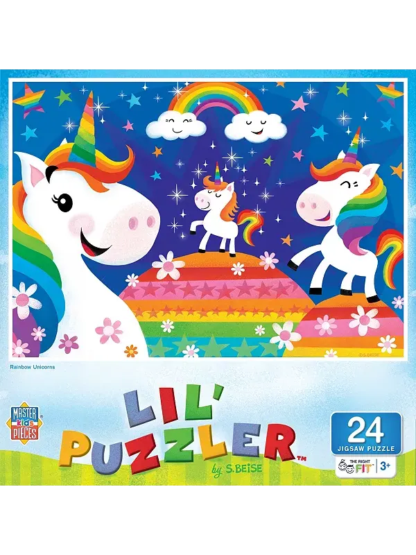 Маленький пазл - радужные единороги, 24 элемента пазла Masterpieces Puzzles — изображение 1 из 3