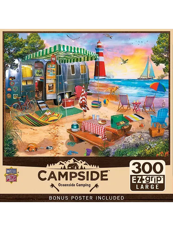 Шедевры кемпинга - кемпинг на берегу океана, пазл EZ Grip из 300 деталей Masterpieces Puzzles — изображение 1 из 3