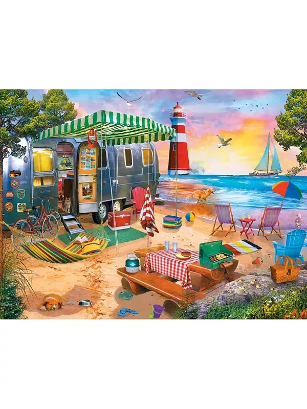 Шедевры кемпинга - кемпинг на берегу океана, пазл EZ Grip из 300 деталей Masterpieces Puzzles — изображение 3 из 3