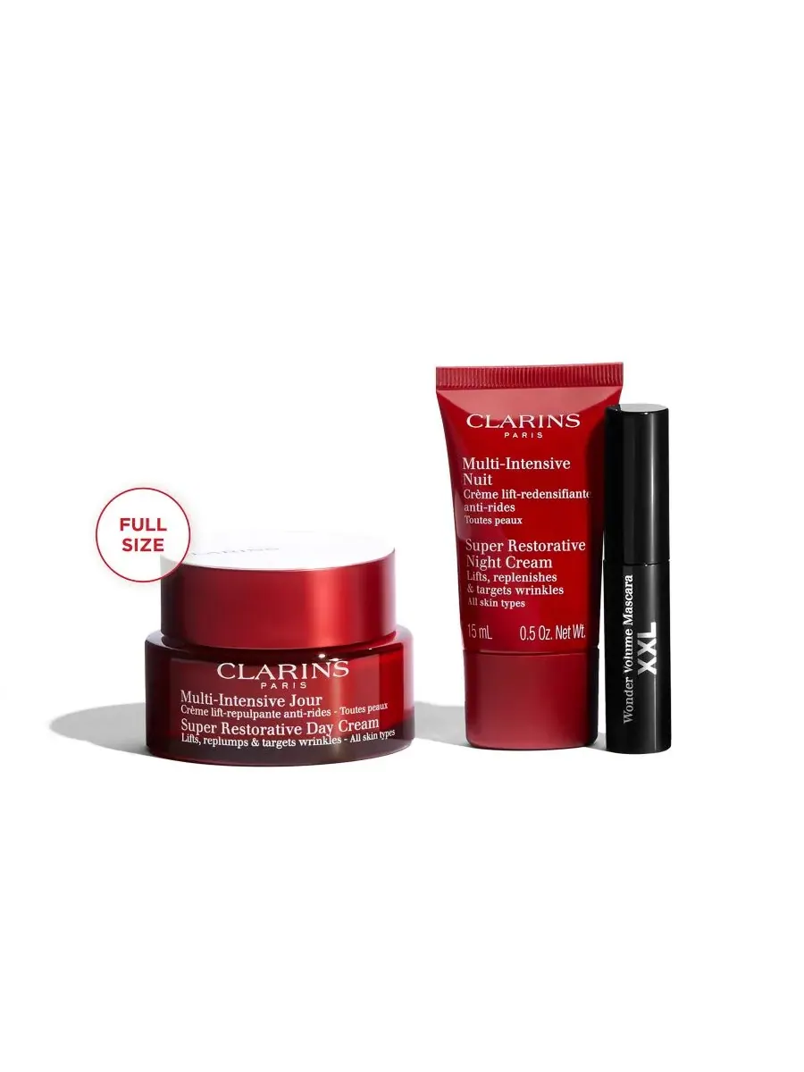 Clarins Стартовый набор из 3 предметов для супер-восстанавливающего антивозрастного ухода за кожей — изображение 2 из 10