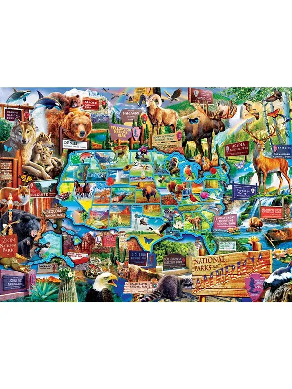 Карта национальных парков США "Шедевры" - пазл из 100 деталей Masterpieces Puzzles — изображение 2 из 3