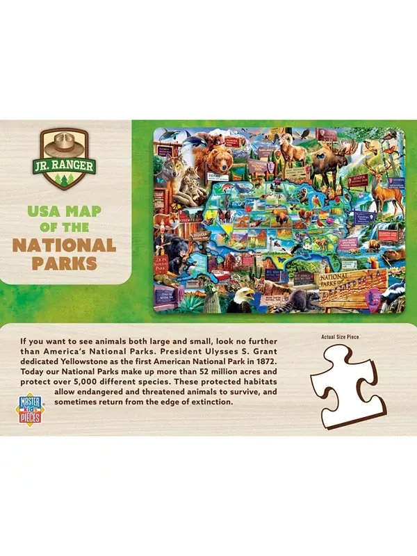 Карта национальных парков США "Шедевры" - пазл из 100 деталей Masterpieces Puzzles — изображение 3 из 3