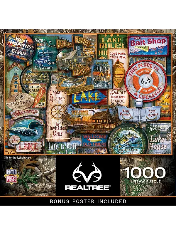 Шедевры Realtree - Пазл "В дом у озера" из 1000 деталей Masterpieces Puzzles — изображение 1 из 3
