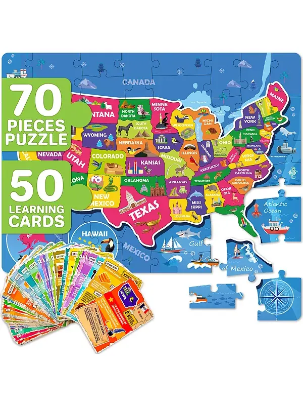 70 пазлов для детей 4-6 лет — более 400 фактов на 50 карточках Quokka, usa