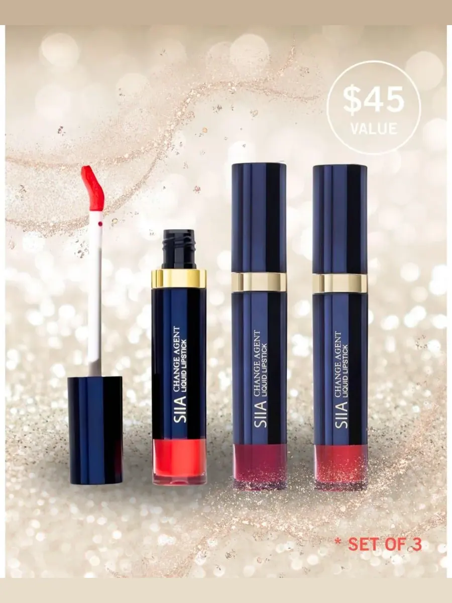 Набор из 3 жидких помад SIIA Cosmetics