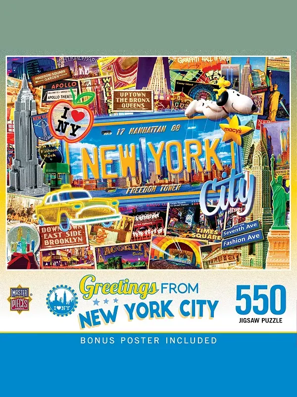 Шедевры приветствия из Нью-Йорка - пазл из 550 деталей Masterpieces Puzzles — мульти