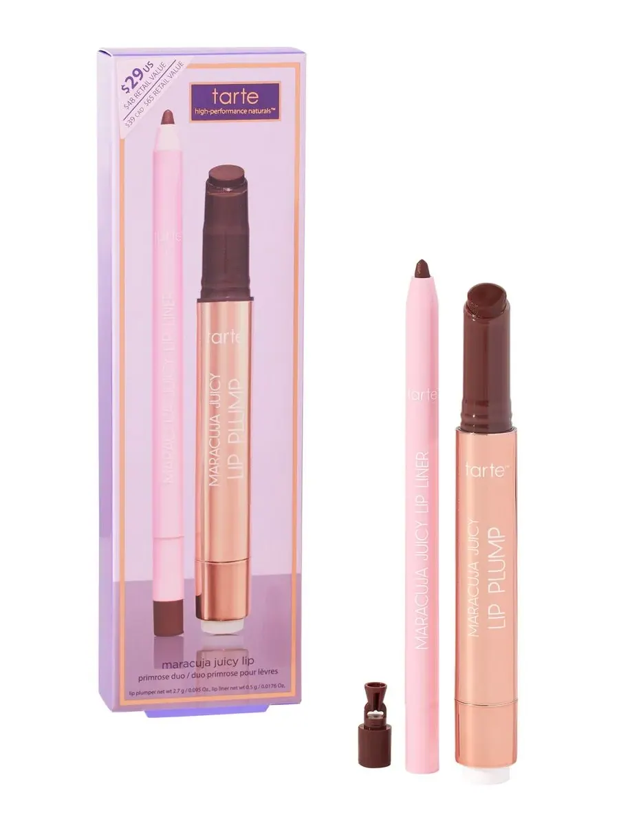 Tarte Набор из 2 предметов: карандаш для губ и бальзам для губ Maracuja Juicy Lip Rose