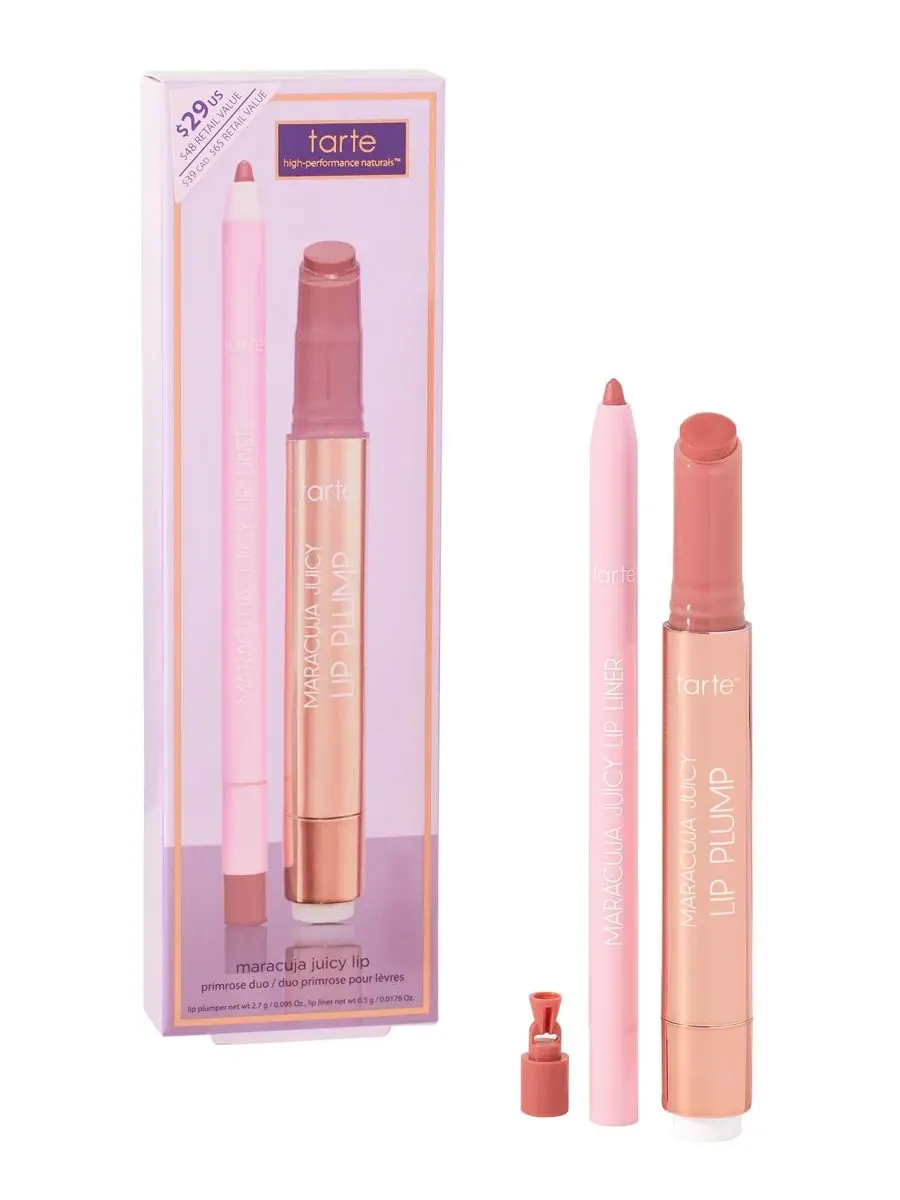 Tarte Набор из 2 предметов: карандаш для губ и бальзам для губ Maracuja Juicy Lip Rose