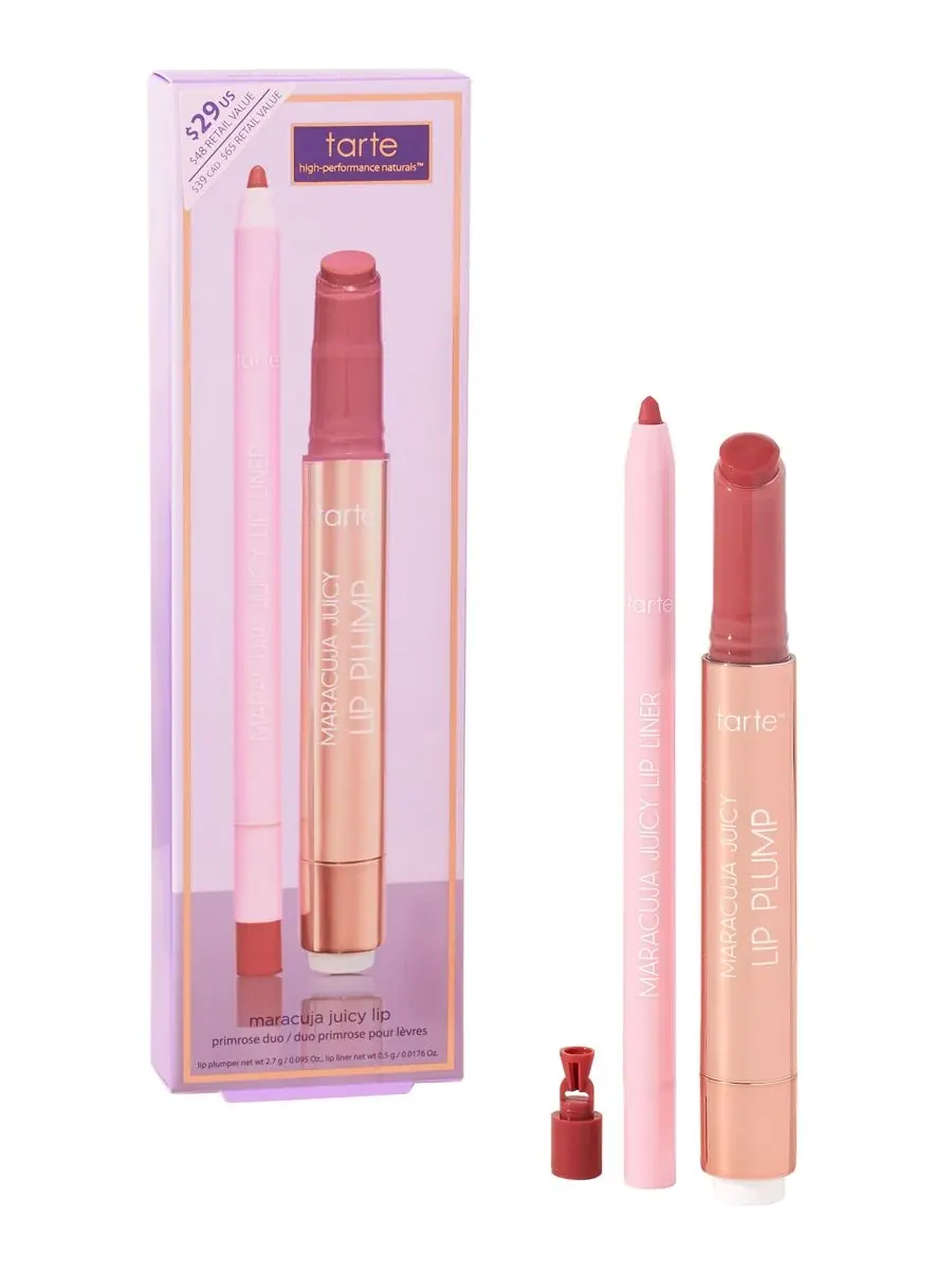 Tarte Набор из 2 предметов: карандаш для губ и бальзам для губ Maracuja Juicy Lip Rose