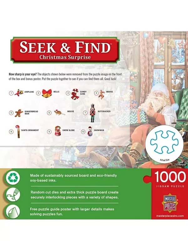 Шедевры: ищи и находи — рождественский сюрприз, пазл из 1000 деталей Masterpieces Puzzles — изображение 2 из 3