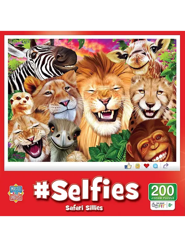 Селфи - забавные сафари, пазл из 200 деталей Masterpieces Puzzles — изображение 1 из 3
