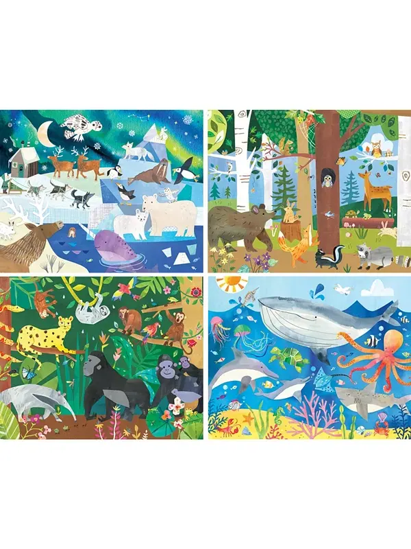 Шедевры! Привет, мир! Набор из 4 пазлов по 100 деталей для детей Masterpieces Puzzles — изображение 2 из 3