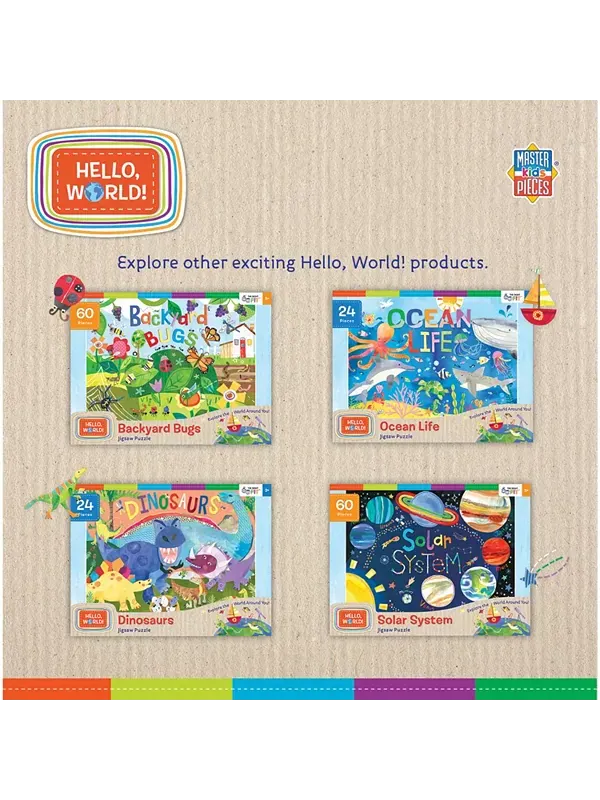 Шедевры! Привет, мир! Набор из 4 пазлов по 100 деталей для детей Masterpieces Puzzles — изображение 3 из 3