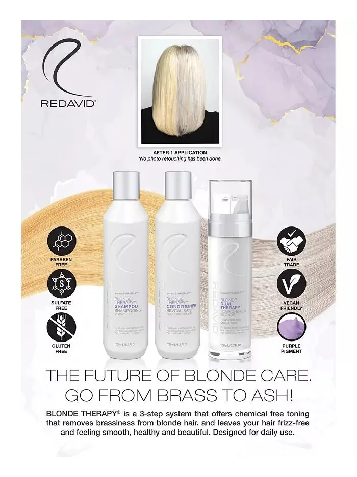 Salon Products Blonde Therapy Кондиционер для светлых и мелированных волос, 250 мл Redavid — изображение 4 из 4