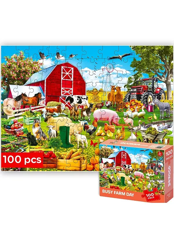 100 пазлов для детей 4-6 лет Quokka, farm