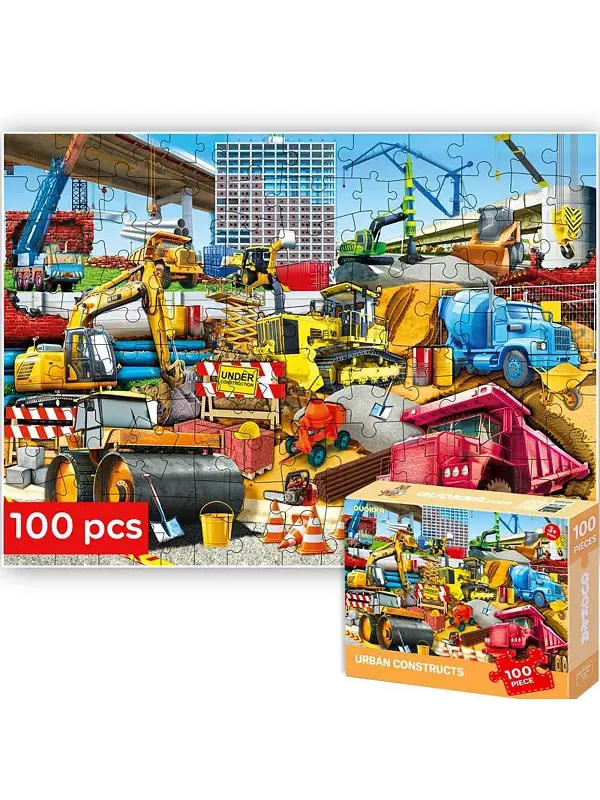 100 пазлов для детей 4-6 лет Quokka, cars
