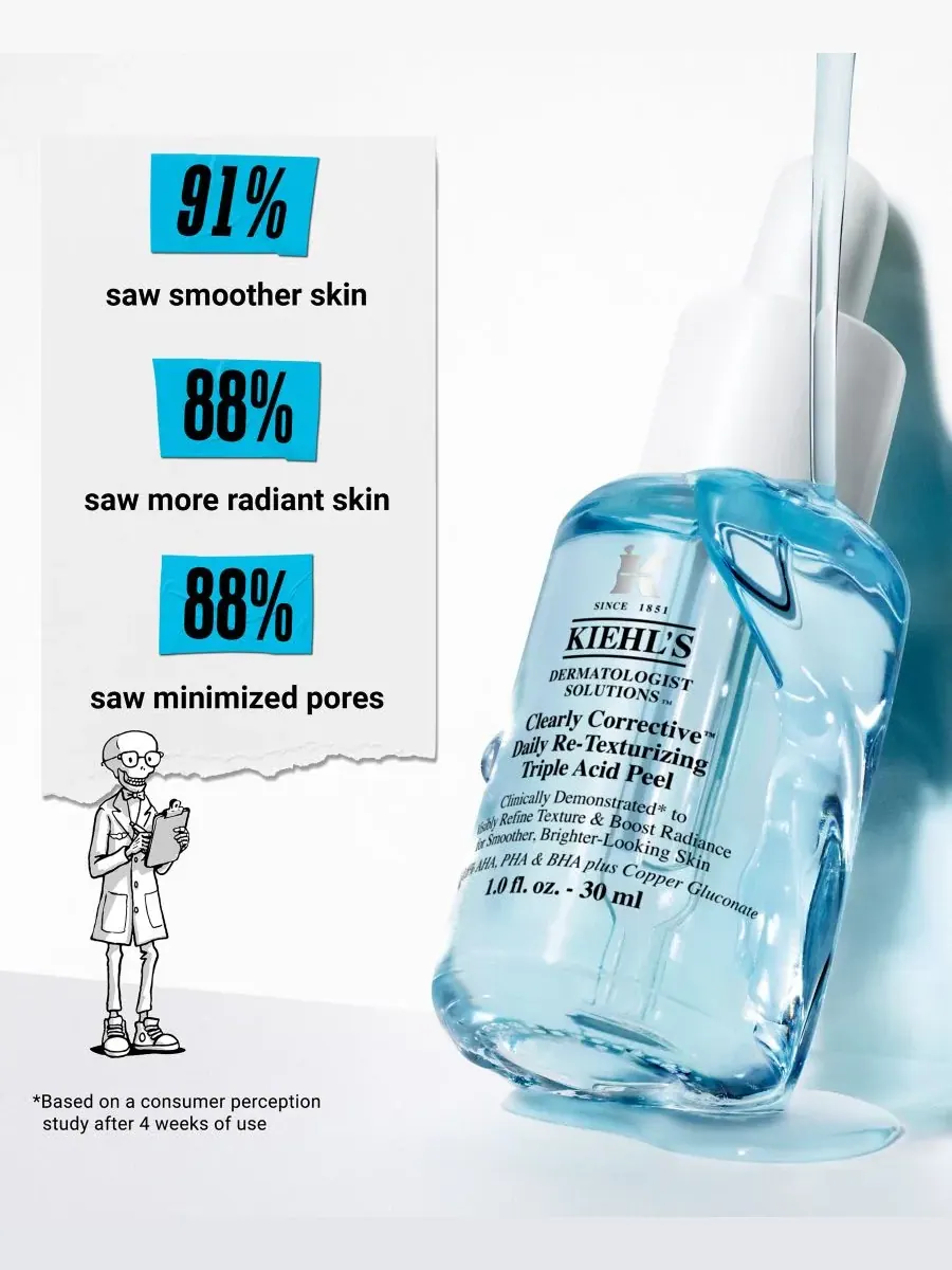 Флюид Kiehl's — Since 1851 Clearly Corrective Daily Retexturizing Triple Acid Peel — изображение 3 из 8