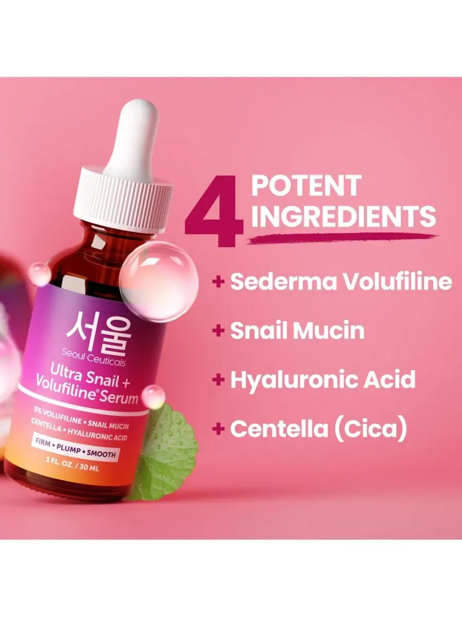 Сыворотка Seoul Ceuticals — Корейская для ухода за кожей Volufiline с экстрактом муцина улитки — изображение 3 из 8