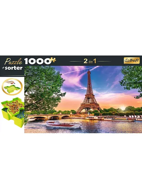 Красный пазл-сортер из 1000 деталей - закат над Парижем Trefl — изображение 3 из 3