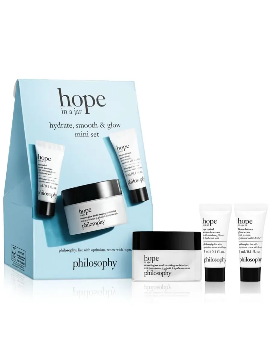 Philosophy Набор из 3 мини-средств Hope in a Jar: увлажнение, разглаживание и сияние кожи