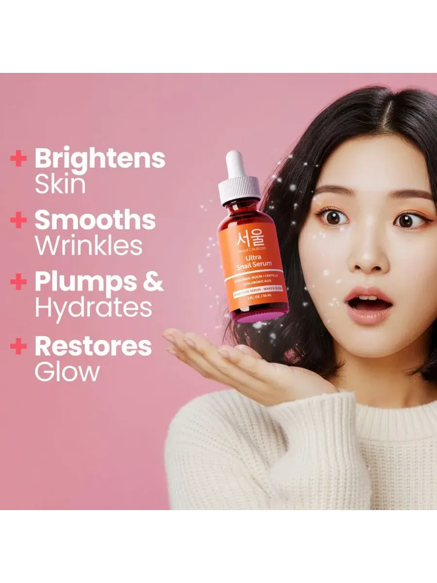 Сыворотка Seoul Ceuticals — Корейская с муцином улитки для ухода за кожей. K Beauty Skincare — изображение 2 из 9