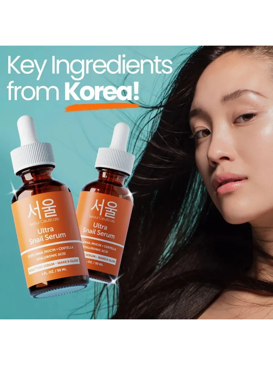 Сыворотка Seoul Ceuticals — Корейская с муцином улитки для ухода за кожей. K Beauty Skincare — изображение 8 из 9
