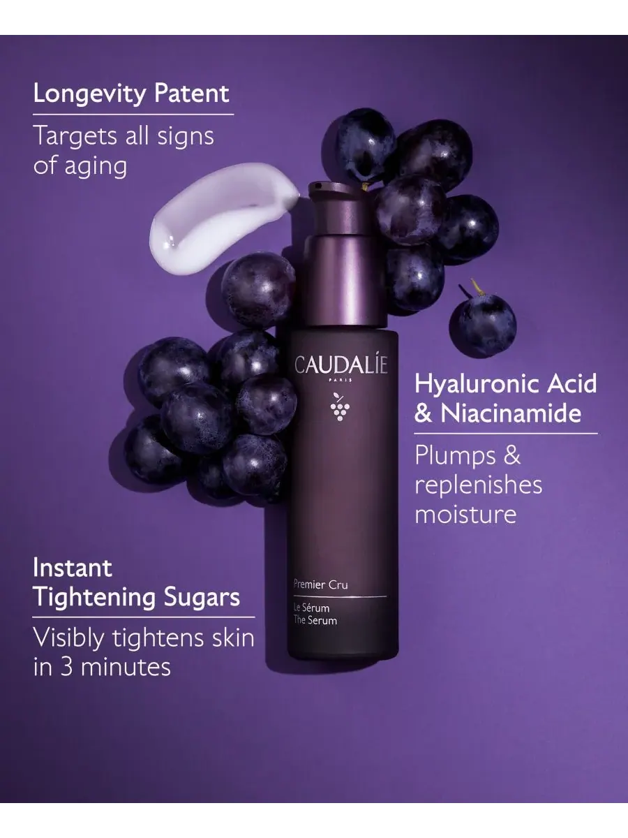 Сыворотка Caudalie — Premier Cru с ниацинамидом и гиалуроновой кислотой, 28 г — изображение 5 из 6