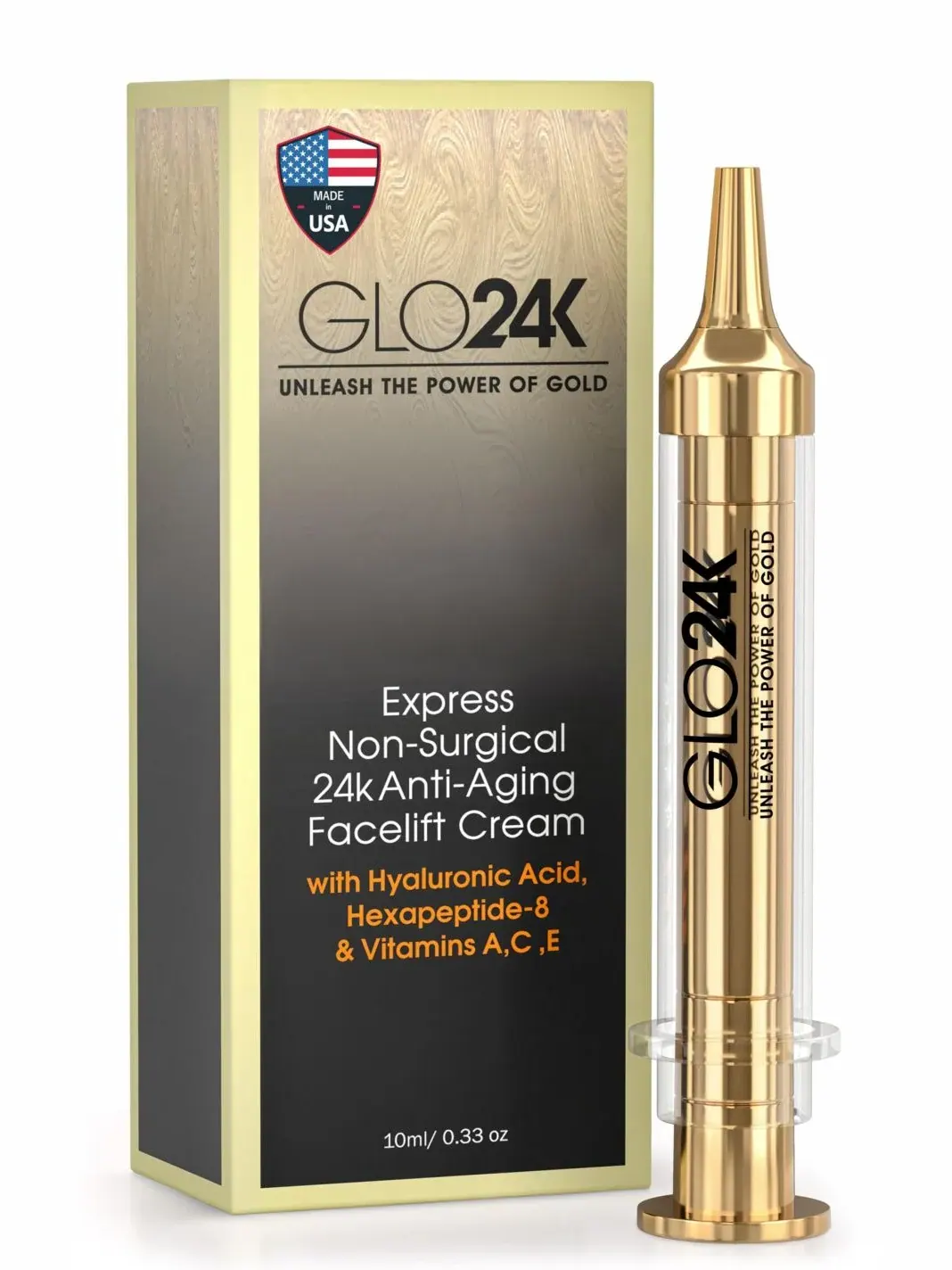 Сыворотка Glo24K — Экспресс- для подтяжки лица без хирургического вмешательства с -каратным золотом — изображение 1 из 3