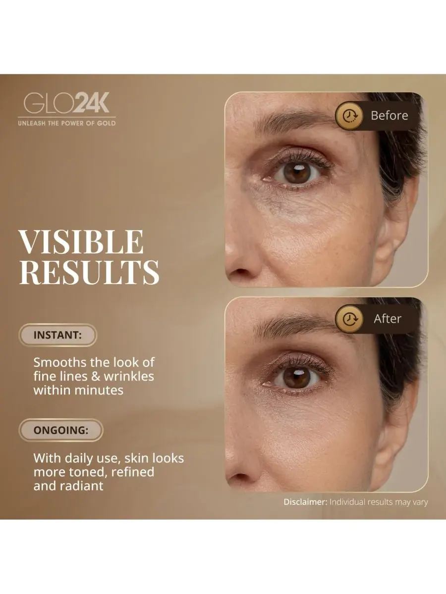 Сыворотка Glo24K — Экспресс- для подтяжки лица без хирургического вмешательства с -каратным золотом — изображение 3 из 3