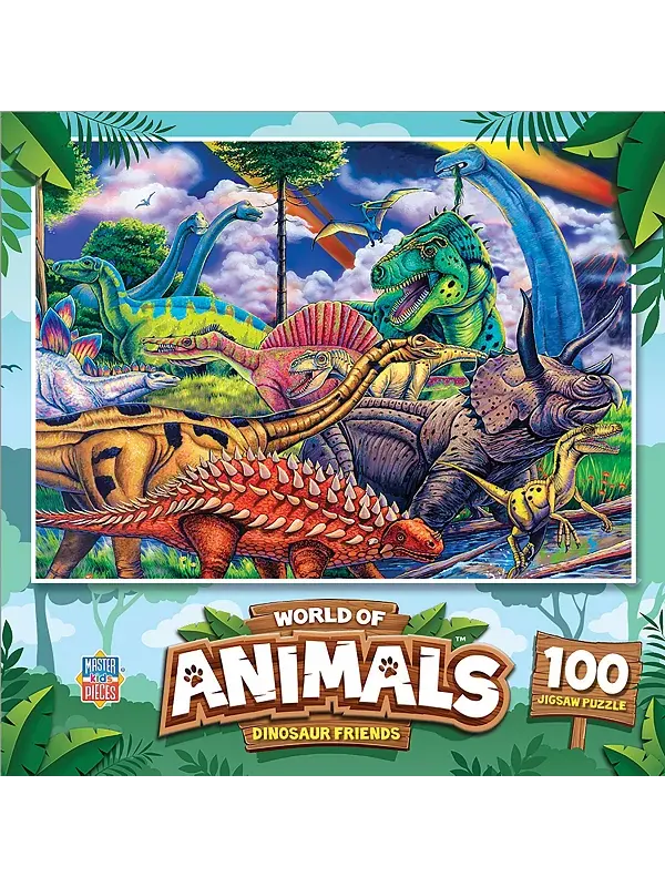 Шедевры мира животных: друзья-динозавры, пазл из 100 деталей Masterpieces Puzzles — изображение 1 из 3