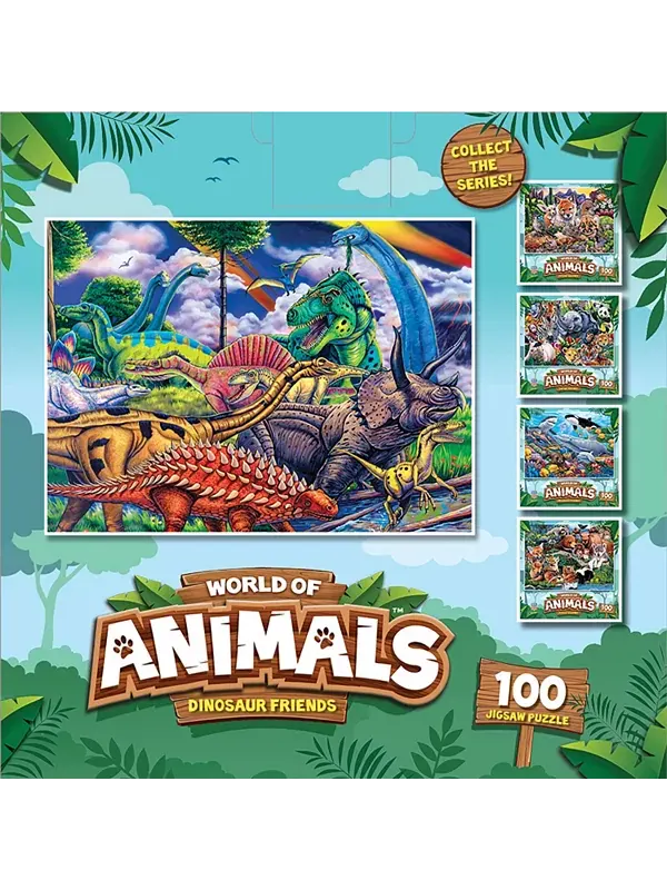 Шедевры мира животных: друзья-динозавры, пазл из 100 деталей Masterpieces Puzzles — изображение 3 из 3