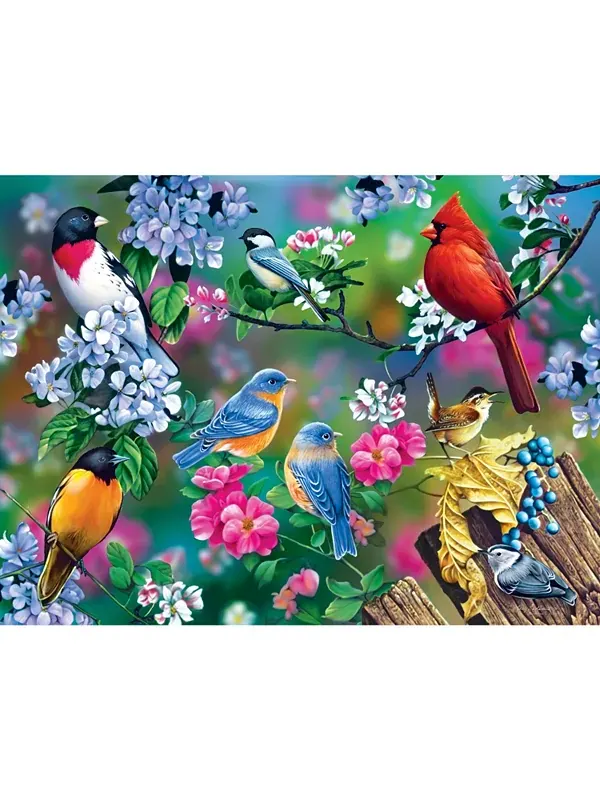 Шедевры Одюбона, коллаж певчих птиц, пазл EZ Grip из 300 элементов Masterpieces Puzzles — изображение 2 из 3