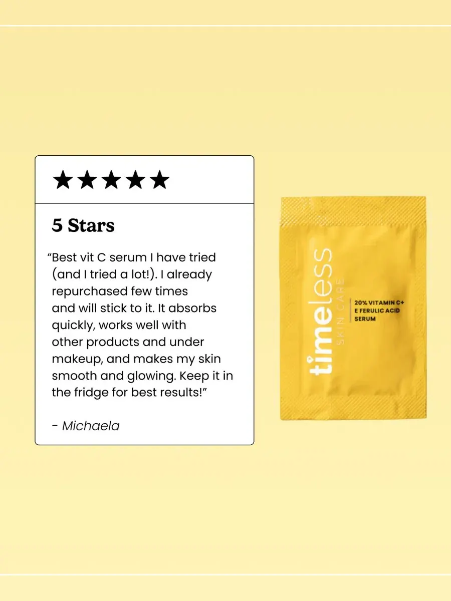Сыворотка Timeless Skin Care — С % витамином С + Е и феруловой кислотой в одноразовых пакетиках — изображение 4 из 7