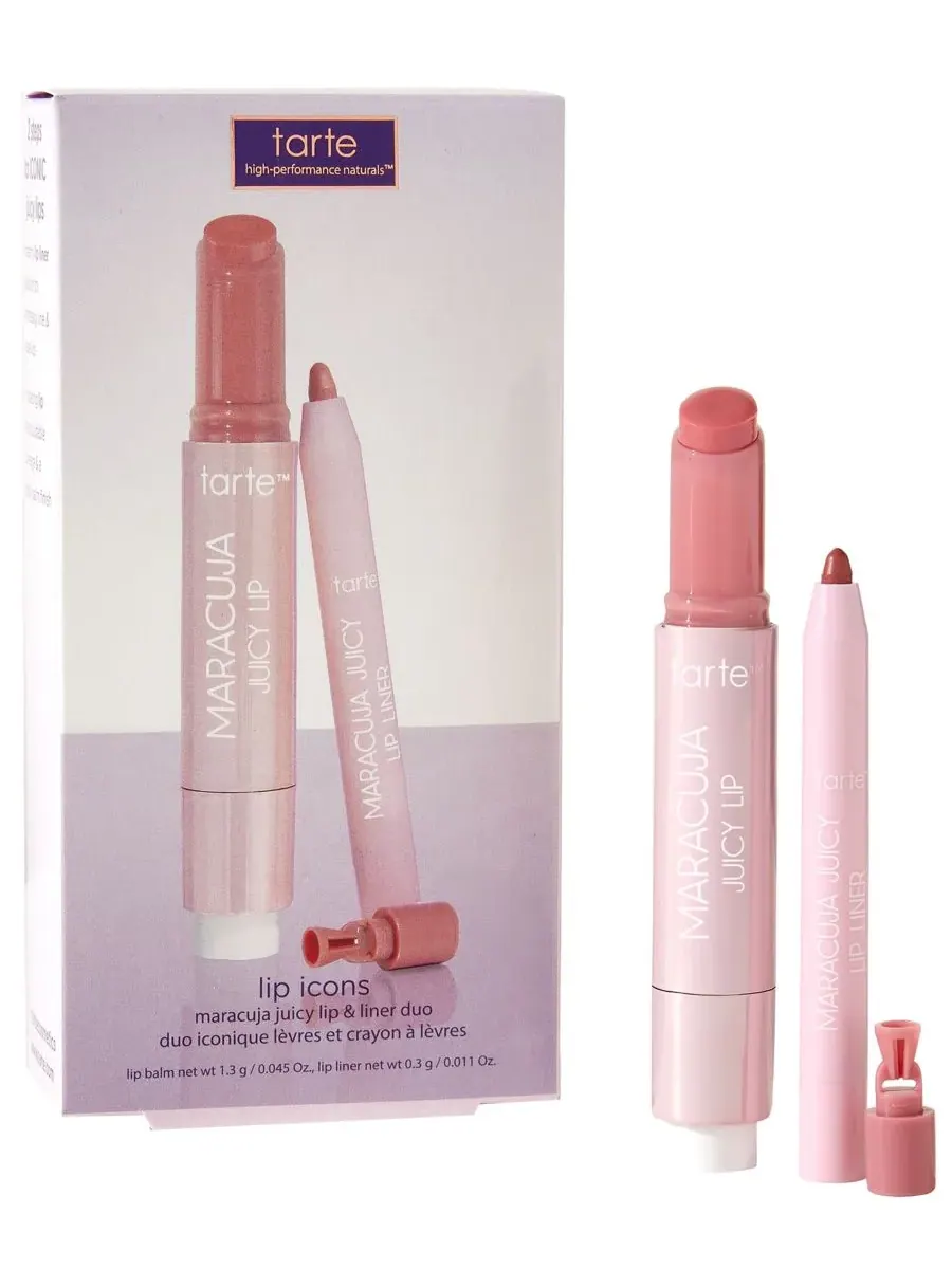 Набор из 2 предметов: бальзам для губ и карандаш для губ Lip Icons Maracuja Juicy Tarte — изображение 1 из 6