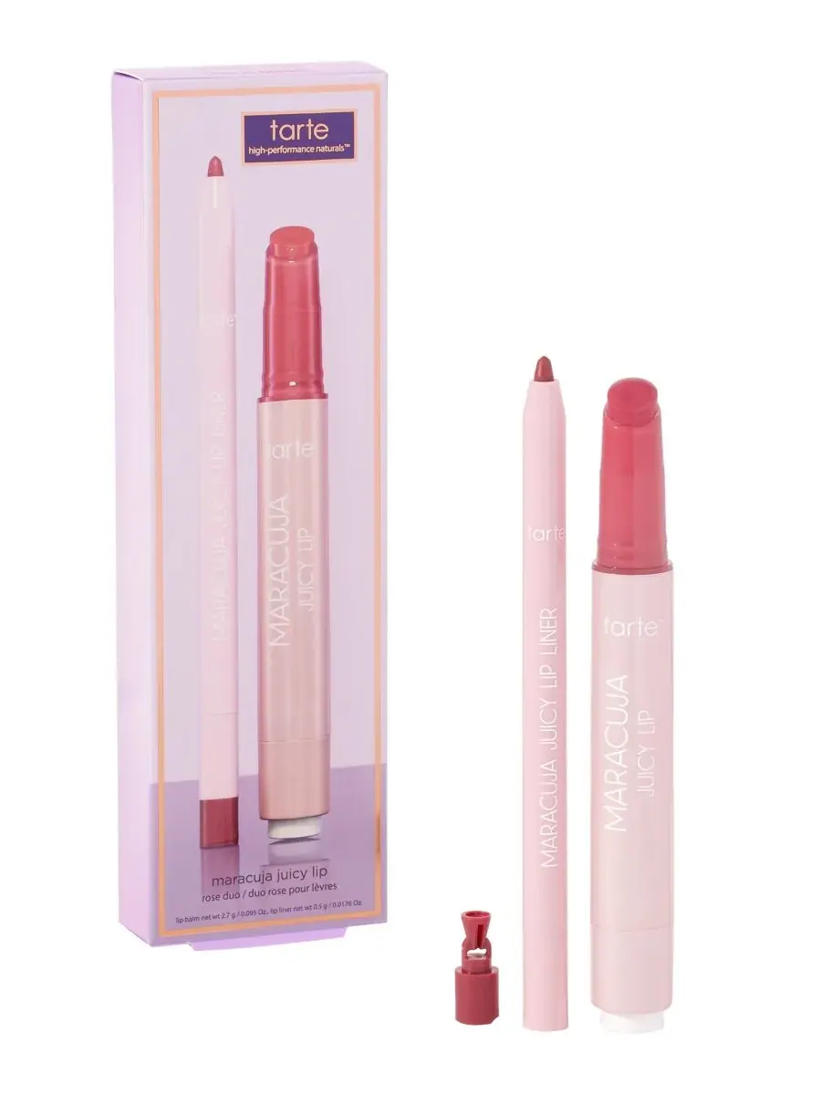 Tarte Набор из 2 предметов: карандаш для губ и бальзам для губ Maracuja Juicy Lip Rose