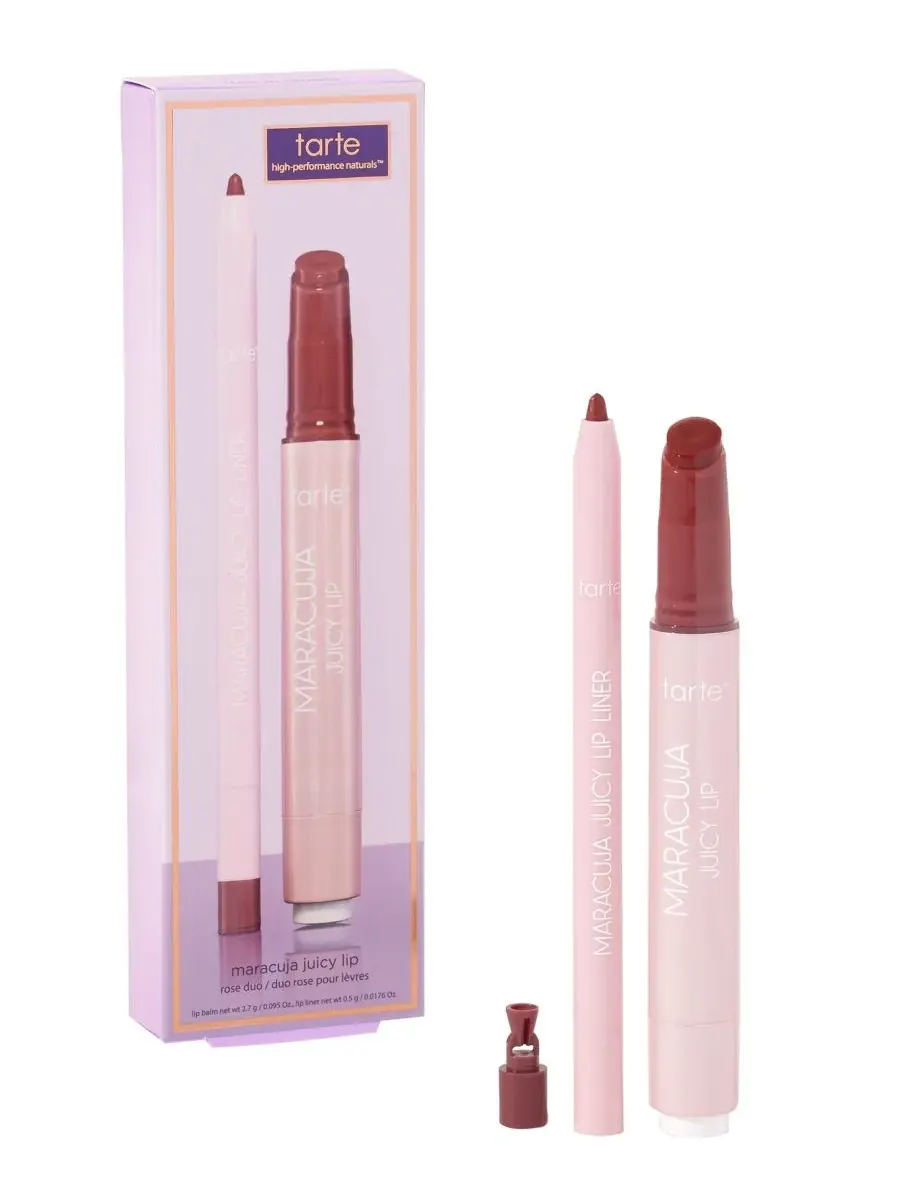Tarte Набор из 2 предметов: карандаш для губ и бальзам для губ Maracuja Juicy Lip Rose