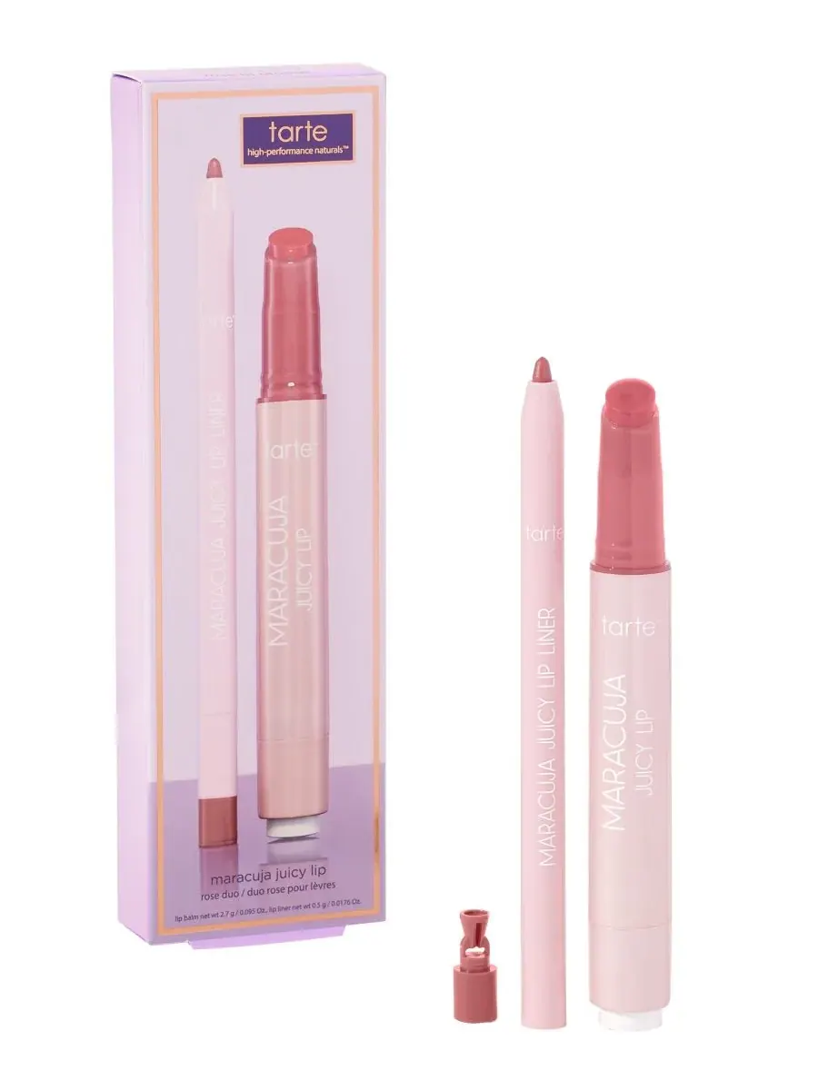 Tarte Набор из 2 предметов: карандаш для губ и бальзам для губ Maracuja Juicy Lip Rose